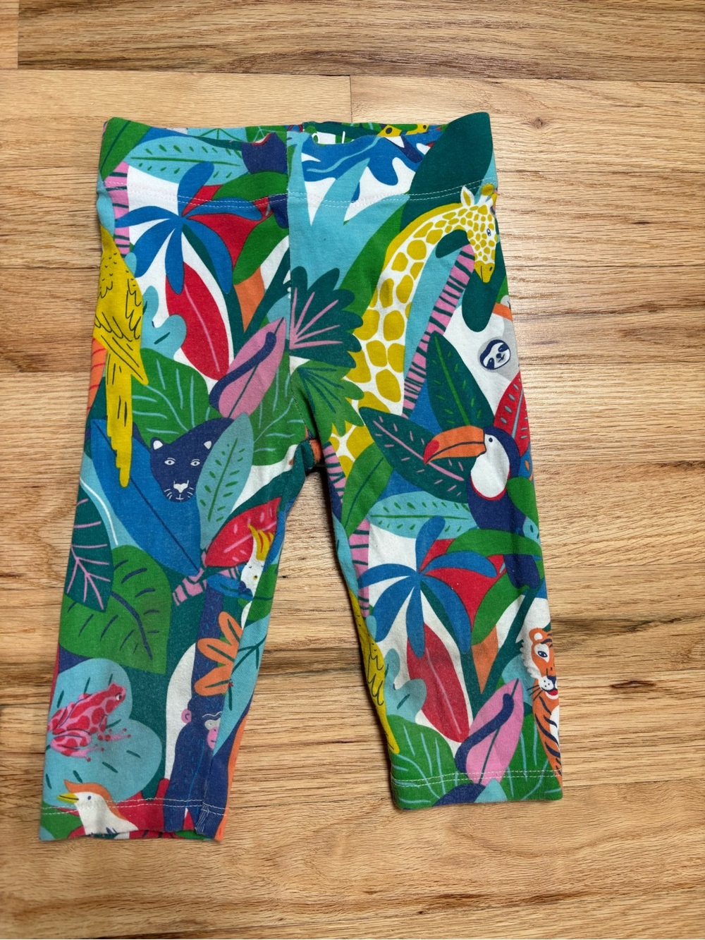 Mini Boden Jungle Animal Print Leggings - Green, Blue, Yellow, Pink